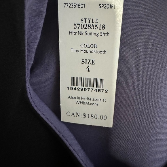 White House Black Market Halter Houndstooth Black & White Sheath Dress 4 NWT - Picture 5 of 11